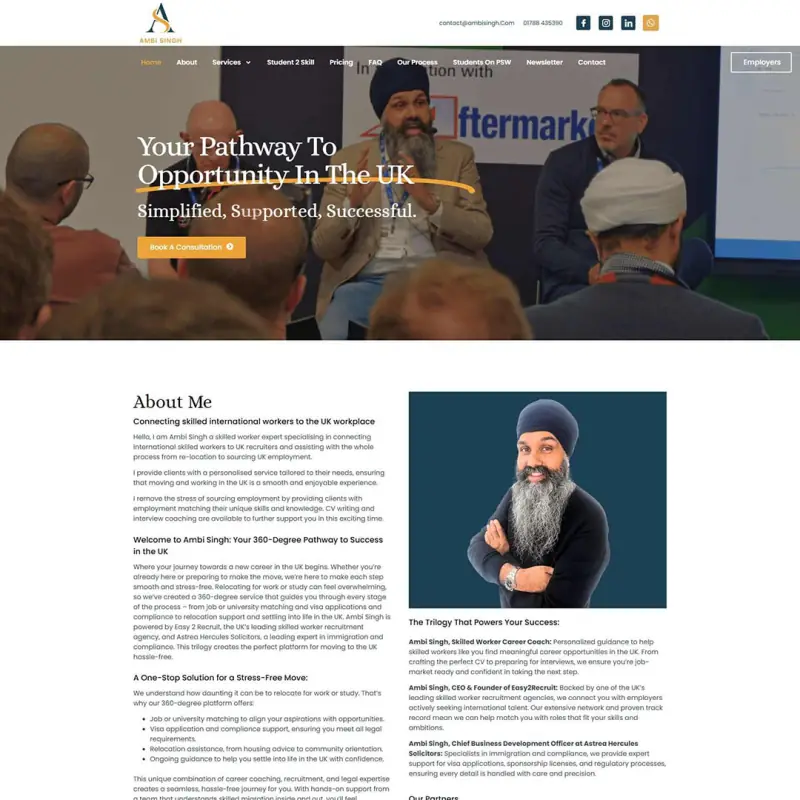 Ambi Singh website design by Shamim Khan