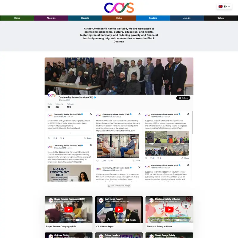 Community Advice Service website design by Shamim Khan