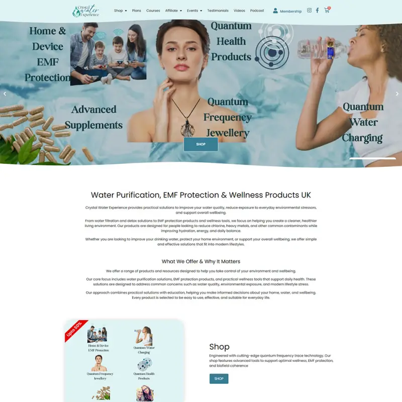Crystal Water Experience website design by Shamim Khan