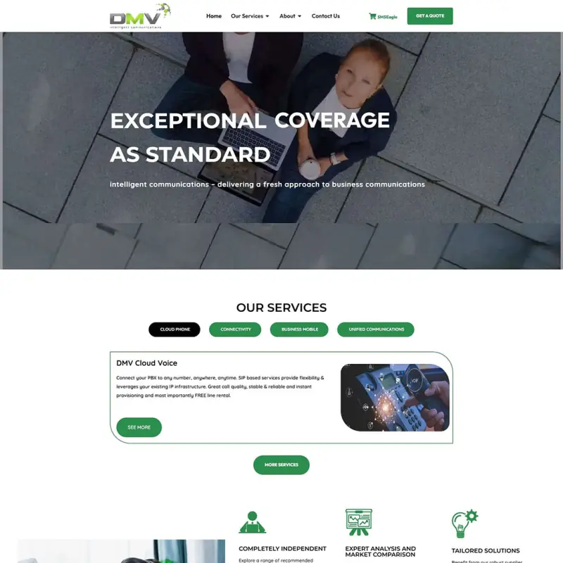 DMV Communications website design by Shamim Khan