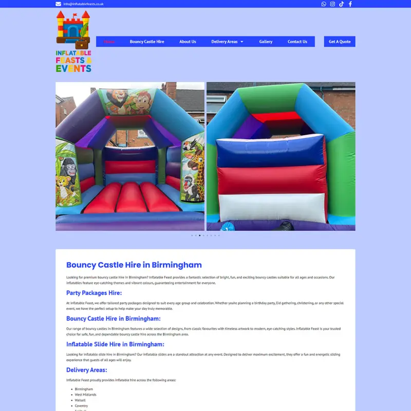 Inflatable Feasts website design by Shamim Khan