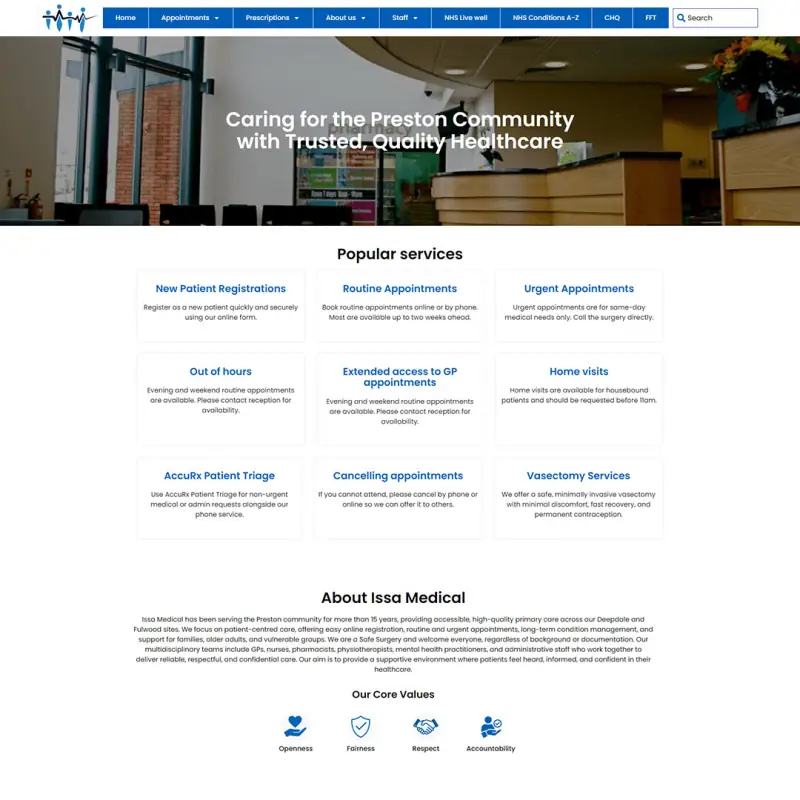 Issa Medical Group website design by Shamim Khan
