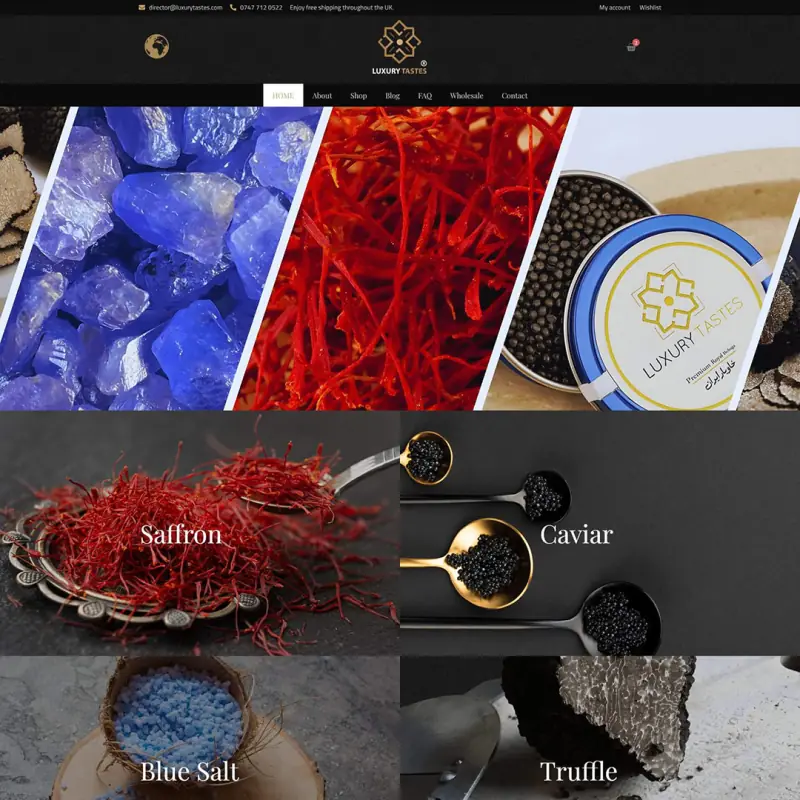 Luxury Tastes website design by Shamim Khan