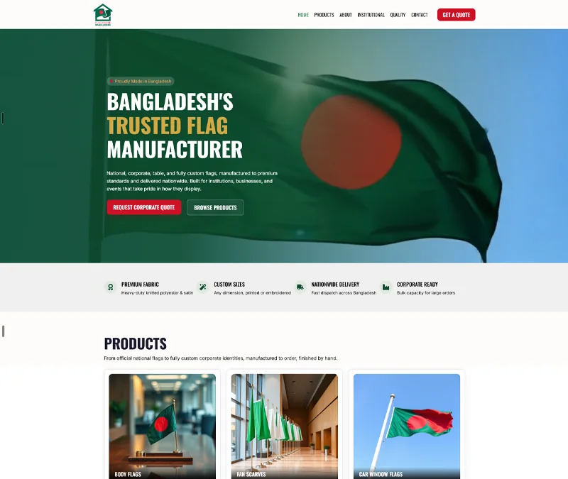 Flag House Banglades website design by Shamim Khan
