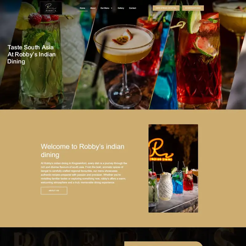 Robby's Indian Dining website design by Shamim Khan