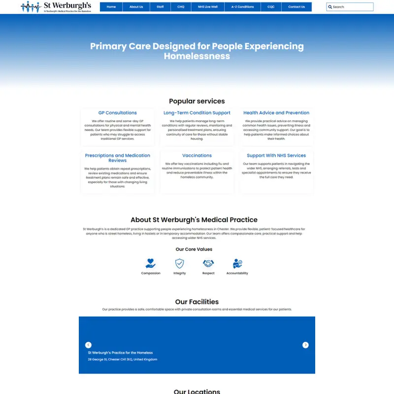 St Werburgh's Medical Practice website design by Shamim Khan